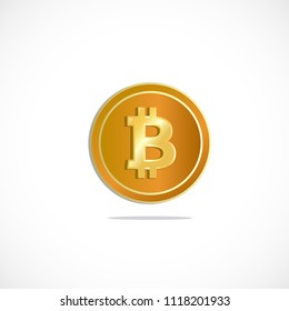 Bitcoin symbol  flat design,  isolated  vector illustration