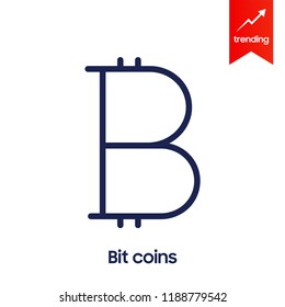 Bitcoin symbol in flat design. Vector