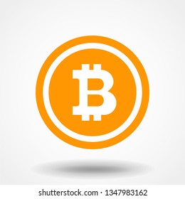 Bitcoin symbol in flat design. Vector