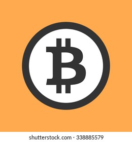 Bitcoin symbol in flat design. Vector illustration.