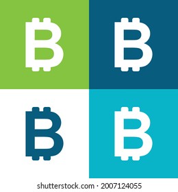 Símbolo de bitcoin Plano cuatro colores conjunto de iconos mínimo