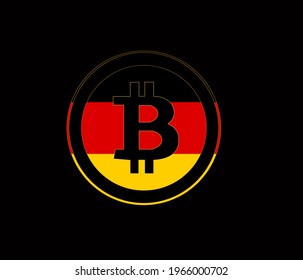 Bitcoin symbol with German flag