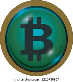 Bitcoin symbol icon, 3D design. Crypto payment. Vector illustration