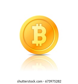 Bitcoin symbol, icon, sign, emblem. Vector illustration.
