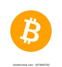 Bitcoin symbol isolated on white background. Cryptocurrency coin icon. Vector illustration.
