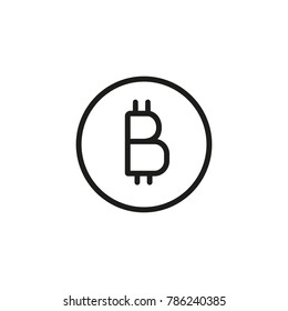 Bitcoin symbol line icon