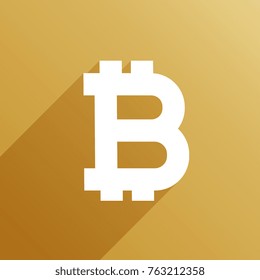 bitcoin symbol with long shadow vector