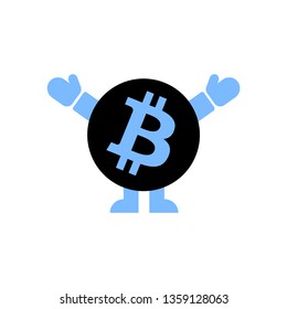 Bitcoin symbol, man, global