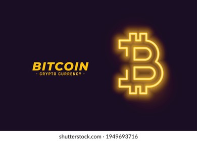 bitcoin symbol in neon glowing style