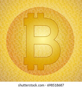 bitcoin symbol on the abstract digital background - vector