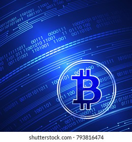 Bitcoin symbol on the background