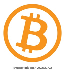 Bitcoin-Symbol einzeln auf weißem Hintergrund