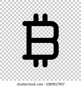 bitcoin symbol, simple icon. On transparent background.