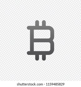 bitcoin symbol, simple icon. On grid background