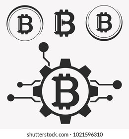 Bitcoin symbol template. Cryptocurrency badge.