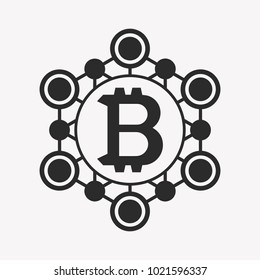 Bitcoin symbol template. Cryptocurrency badge.