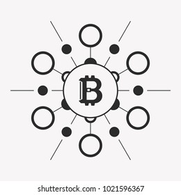Bitcoin symbol template. Cryptocurrency badge.