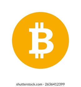 Bitcoin Symbol Vector Icon, Cryptocurrency Logo in Flat Style, Isolated Digital Currency, Blockchain, BTC sign for Business use, Editable