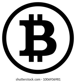 Bitcoin symbol vector. Illustration of virtual currency digital, gold cryptocurrency