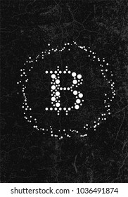 Bitcoin symbol and wall texture