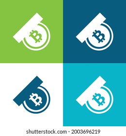 Bitcoin Symbol With Withdraw Option Flat four color minimal icon set