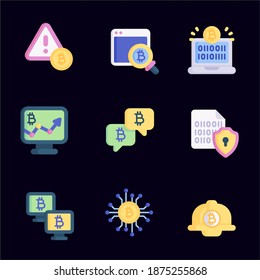 Bitcoin symbols in flat design. Vector