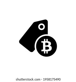 Bitcoin Tag icon in vector. Logotype