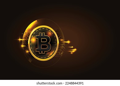 bitcoin technology concept with circuit diagram