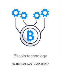Bitcoin Technology and cryptocurrency icon concept