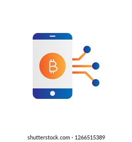 bitcoin technology icon design with modern concept and simple logo shape style design vector eps 10 