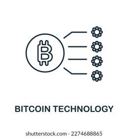 Bitcoin Technology line icon. Monochrome simple Bitcoin Technology outline icon for templates, web design and infographics