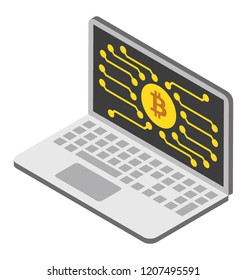 
A bitcoin technology representing blockchain technology 
