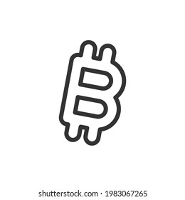 Icono de línea delgada Bitcoin. Símbolo con estilo de contorno de moda. Diseño premium para web y aplicaciones. Perfecto para la interfaz de usuario. 