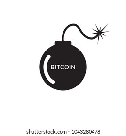 Bitcoin is a time bomb logo icon vector graphic design.