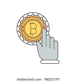 Bitcoin  touch vector icon