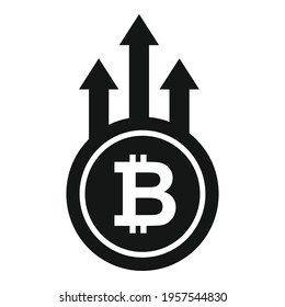 Bitcoin trade grow icon. Simple illustration of Bitcoin trade grow vector icon for web design isolated on white background