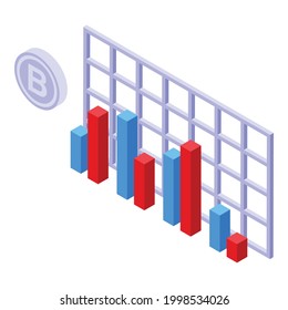 Bitcoin trade icon. Isometric of Bitcoin trade vector icon for web design isolated on white background