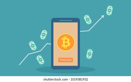 Bitcoin trading concept creative illustration