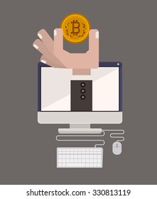 bitcoin trading design, vector illustration eps10 graphic 