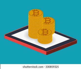 bitcoin trading design, vector illustration eps10 graphic 