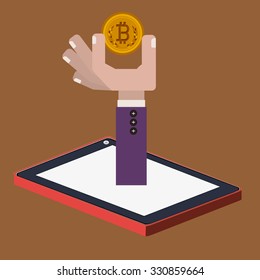 bitcoin trading design, vector illustration eps10 graphic 