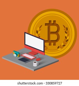 bitcoin trading design, vector illustration eps10 graphic 