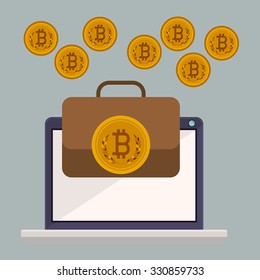 bitcoin trading design, vector illustration eps10 graphic 