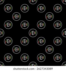 Bitcoin Trading vector concept linear round seamless pattern