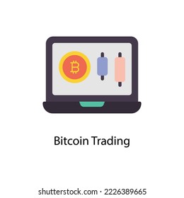 Iconos planos vectores de Bitcoin Trading. Ilustración de acciones simple