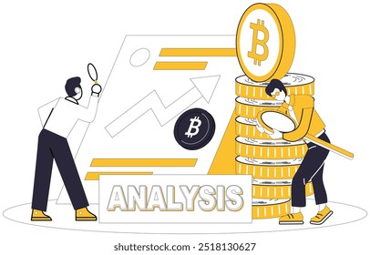 Bitcoin trading vector illustration. Business, playground, witnesses evolution trade as cryptocurrency becomes new currency commerce Currency, chameleon, adapts its colors in ever-changing landscape