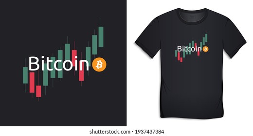 Bitcoin tradingview chart, design t-shirts vector