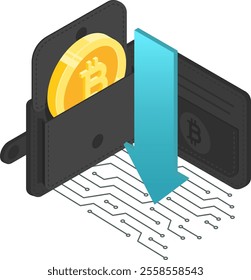 Bitcoin transferring between wallets illustrates the dynamic nature of cryptocurrency transactions, highlighting payment methods, investments, and savings in the digital finance landscape