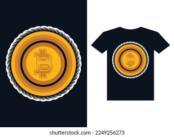 Bitcoin Tshirt design template for bitcoin lover