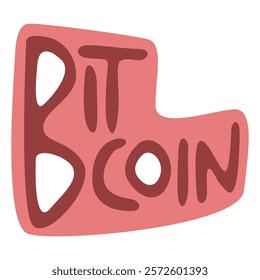 bitcoin t-shirt design, vector illustration, abstract style with unique typography
